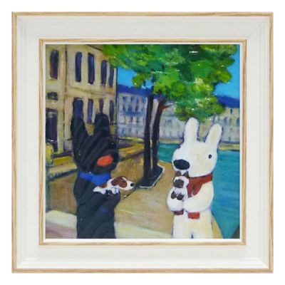 【メーカーYP取寄】リサとガスパール・アートフレームＳサイズ『いぬとねこ』【インテリア雑貨 額絵 壁飾り 絵本 キャラクター フランス Ｇａｓｐａｒｄ ｅｔ Ｌｉｓａ デザイン】【YP-GL-02014】