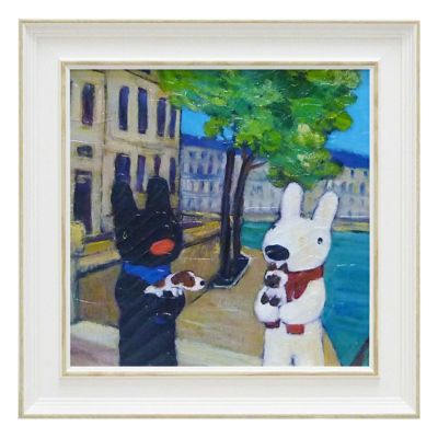 【メーカーYP取寄】リサとガスパール・アートフレームＭサイズ『いぬとねこ』【インテリア雑貨 額絵 壁飾り 絵本 キャラクター フランス Ｇａｓｐａｒｄ ｅｔ Ｌｉｓａ デザイン】【YP-GL-05802★】