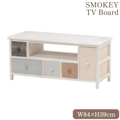 ＼9%OFF／ フレンチ シャビー 木製 TV台 ナチュラルアンティークホワイト 幅84cm 【送料無料】