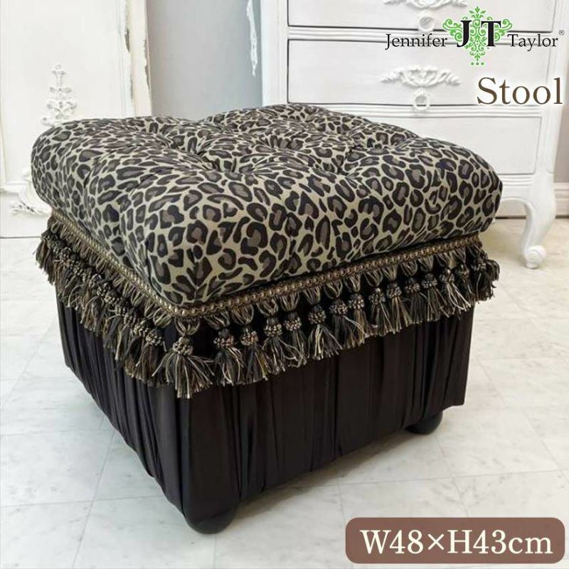 ジェニファーテイラー 収納付スツール Espresso 幅48cm スクエア