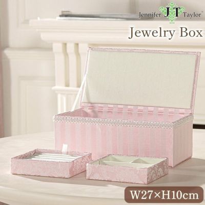 ゴージャス 薔薇の蓋付き小物入れ(ジュエリーボックス) ピンク