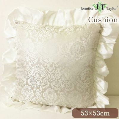 ジェニファーテイラー クッション フリル ハルノグレー(Haruno-GR) 53×53cm 【送料無料】