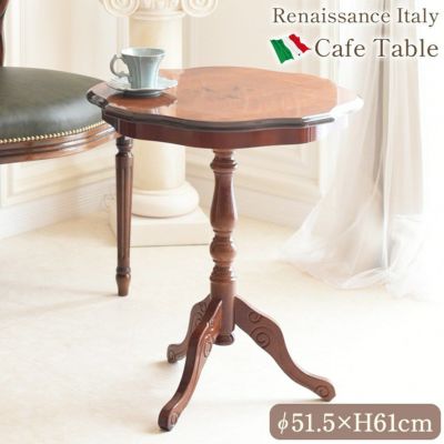 イタリア製 象嵌 コーヒーテーブル ブラウン 幅51.5cm 【送料無料】 [Y]
