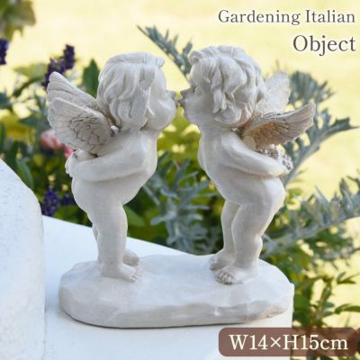 ガーデニング イタリアン オブジェ エンジェルキス 高さ15cm