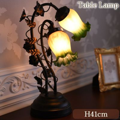 ＼14％OFF／ タッチセンサー式 テーブルランプ グリーンブッド 2灯 高さ41cm 【送料無料】 [Y]
