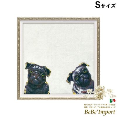 ＼5％OFFクーポン＆P5倍／【メーカーYP取寄】絵画 額アンティーク ハンドペイント かわいい おしゃれ 犬 オイル ペイント アート(Sサイズ)「ワンダ」 ヨーロピアン ロココ 姫系【OP-07023】