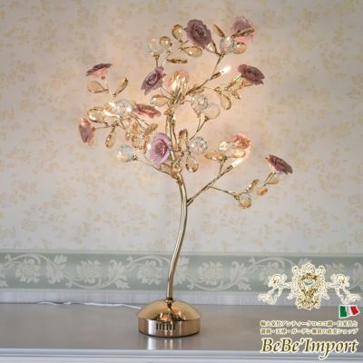 ROCOCO アントワネット テーブルランプ ピンクROSE 高さ76cm 【送料無料】 [Y]