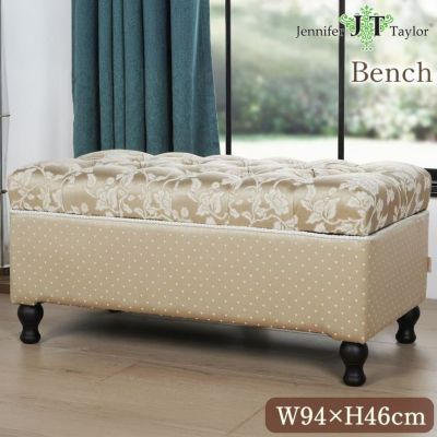 ＼10%OFF／ ジェニファーテイラー 収納付ベンチ Renee Heirloom 幅94cm 1人掛け 【送料無料】