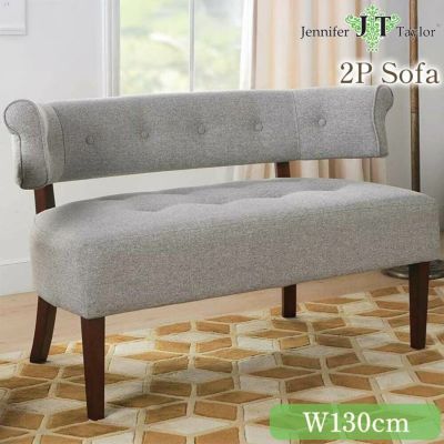 ジェニファーテイラー 2人掛けソファ Jared グレー 幅130cm 【送料無料/設置サービス付】