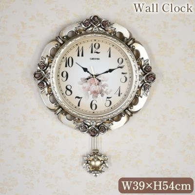 ロココ ゴールド 薔薇 掛け時計 幅39cm 【送料無料】 [Y]