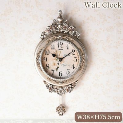 ロココ ゴールド 壁掛け時計 幅38cm 【送料無料】