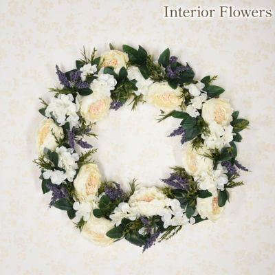 ミルキーローズリース WH 造花【送料無料】