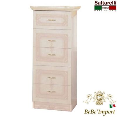 イタリア製 サルタレッリ アマルフィ 5段ハイチェスト アイボリー 幅61cm 【送料無料】