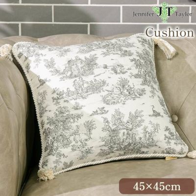 ジェニファーテイラー クッション トワルドジュイ(Toile de Jouy) 45×45cm 【送料無料】