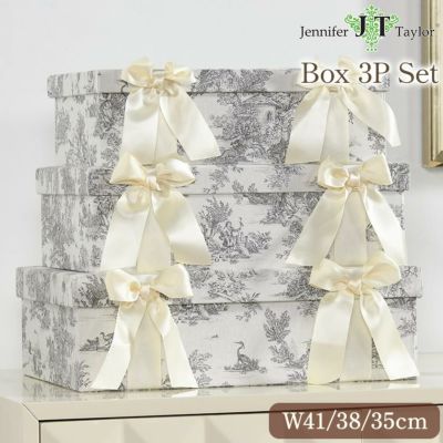 ジェニファーテイラー ボックス3個セット トワルドジュイ(Toile de Jouy) 【送料無料】
