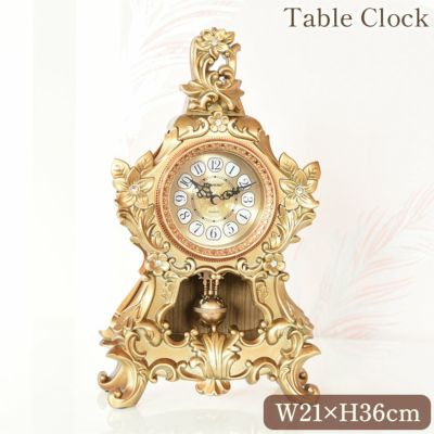 バロック振り子 置時計 ゴールド 高さ36cm 【送料無料】 [Y]