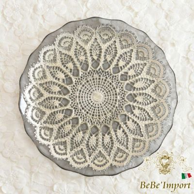 ＼10%OFF／ トルコ ガラス グロリア プレート(皿) レース柄 21cm [Y]