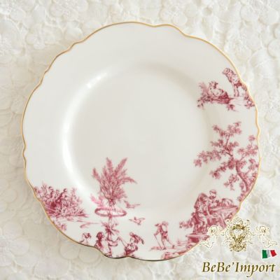 ＼10%OFF／ トワルドジュイ ラウンドプレート(皿) ボルドー 20.5cm [Y]