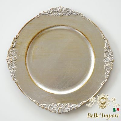 バロックトレイ プレート 皿 シルバー 31.5cm