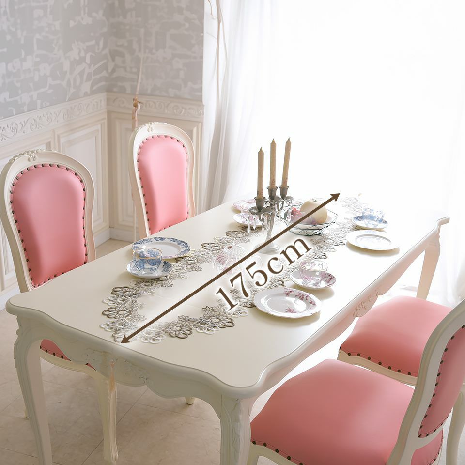 アンリヴェルデ ダイニングセット5P 4人掛け アイボリー ピンク 幅175cm 画像3