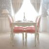 アンリヴェルデ ダイニングセット5P 4人掛け アイボリー ピンク 幅175cm 画像4