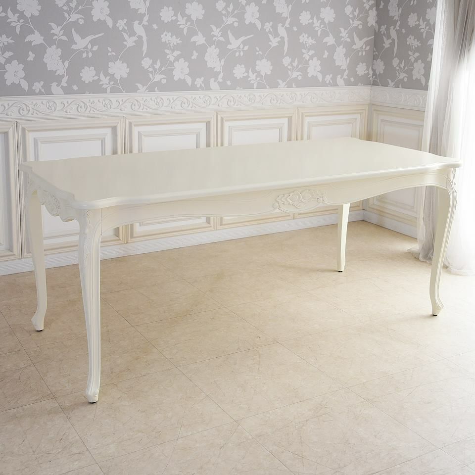 アンリヴェルデ ダイニングセット5P 4人掛け アイボリー ピンク 幅175cm 画像6