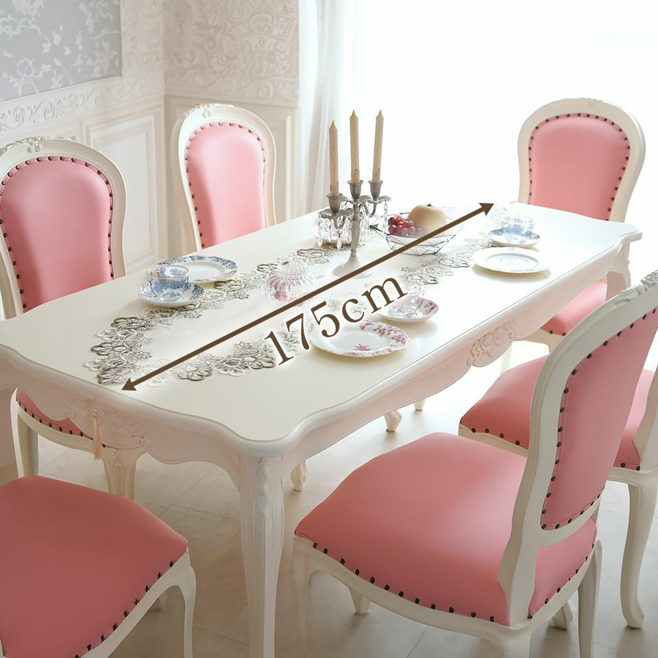 アンリヴェルデ ダイニングセット7P 6人掛け アイボリー ピンク 幅175cm 画像3