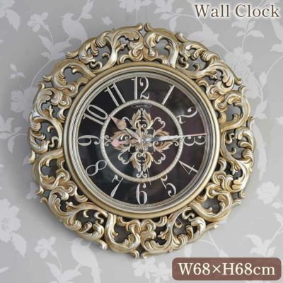 バロック 大型 掛時計 ウォールクロック 幅68cm 【送料無料】 [Y]