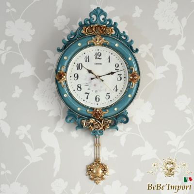 ロココ ラピスラズリブルー 掛け時計 幅32.5cm 【送料無料】 [Y]