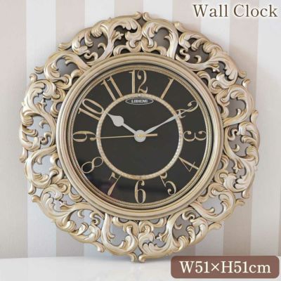 バロック プリンス 掛時計 ウォールクロック 幅51cm 【送料無料】 [Y]