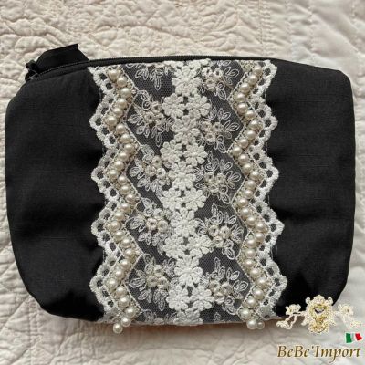 black pearl ブラックパール ポーチ 13×20×4cm