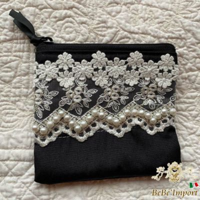 black pearl ブラックパール ミニティッシュ＆ポーチ 10×12cm
