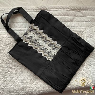 black pearl ブラックパール ギャザートートバッグ 30×34cm