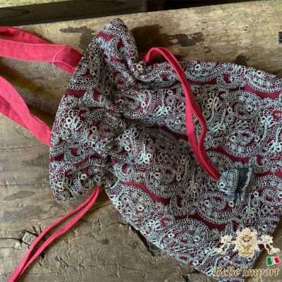 ★クーポンで620円OFF★ レース トートバッグ Red 26×32cm