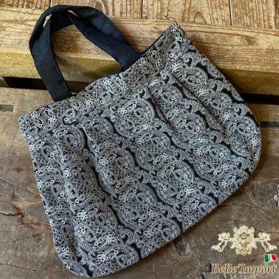 ★クーポンで20％OFF★ レース ラウンドバッグ Black 32×47cm