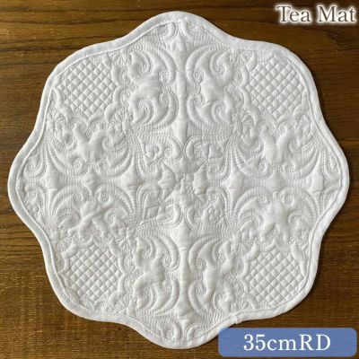 white quilt ホワイトキルト ティーマット 35cmRD
