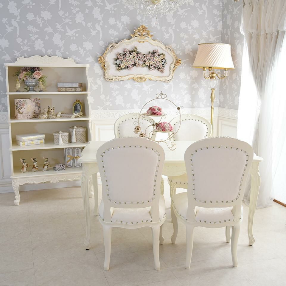 アンリヴェルデ ダイニングセット5P 4人掛け アイボリー 幅145cm 画像12