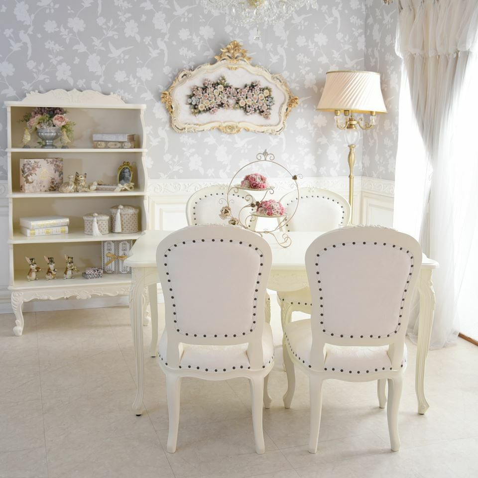 アンリヴェルデ ダイニングセット5P 4人掛け アイボリー 幅145cm 画像12