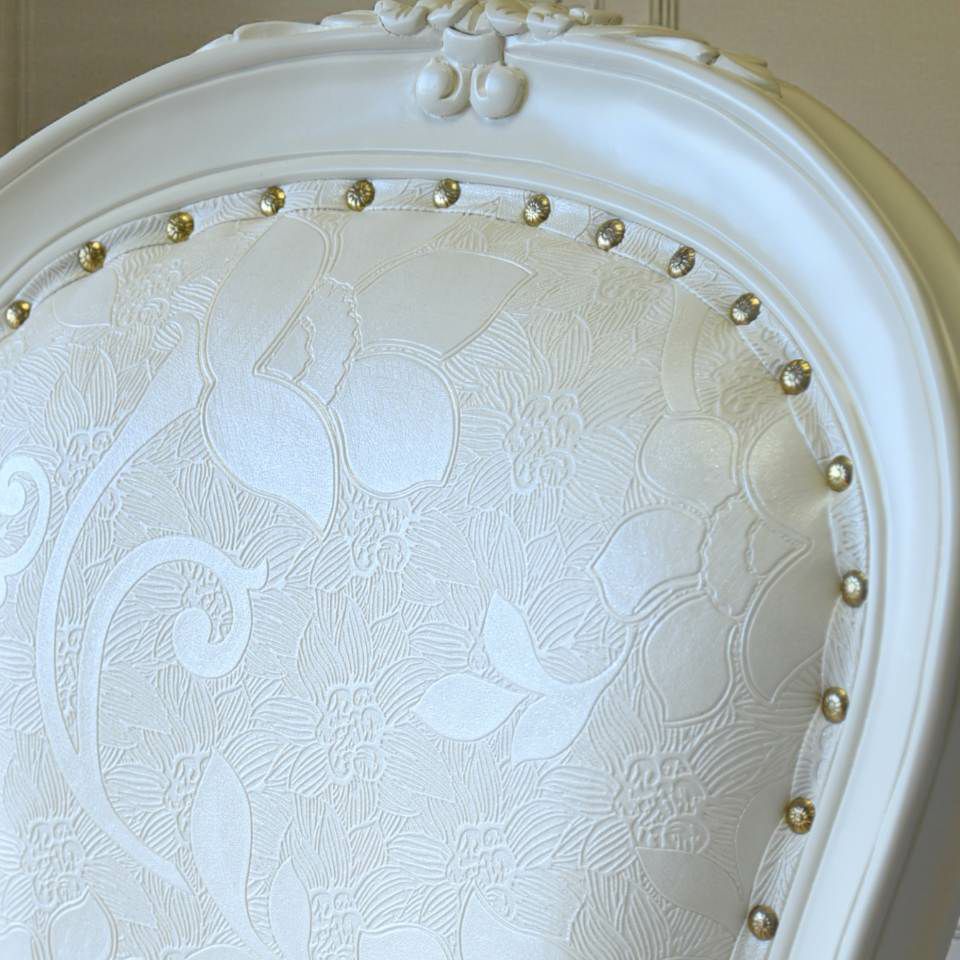 アンリヴェルデ ダイニングセット5P 4人掛け アイボリー 幅145cm 画像17鋲カラーシャイニーゴールド