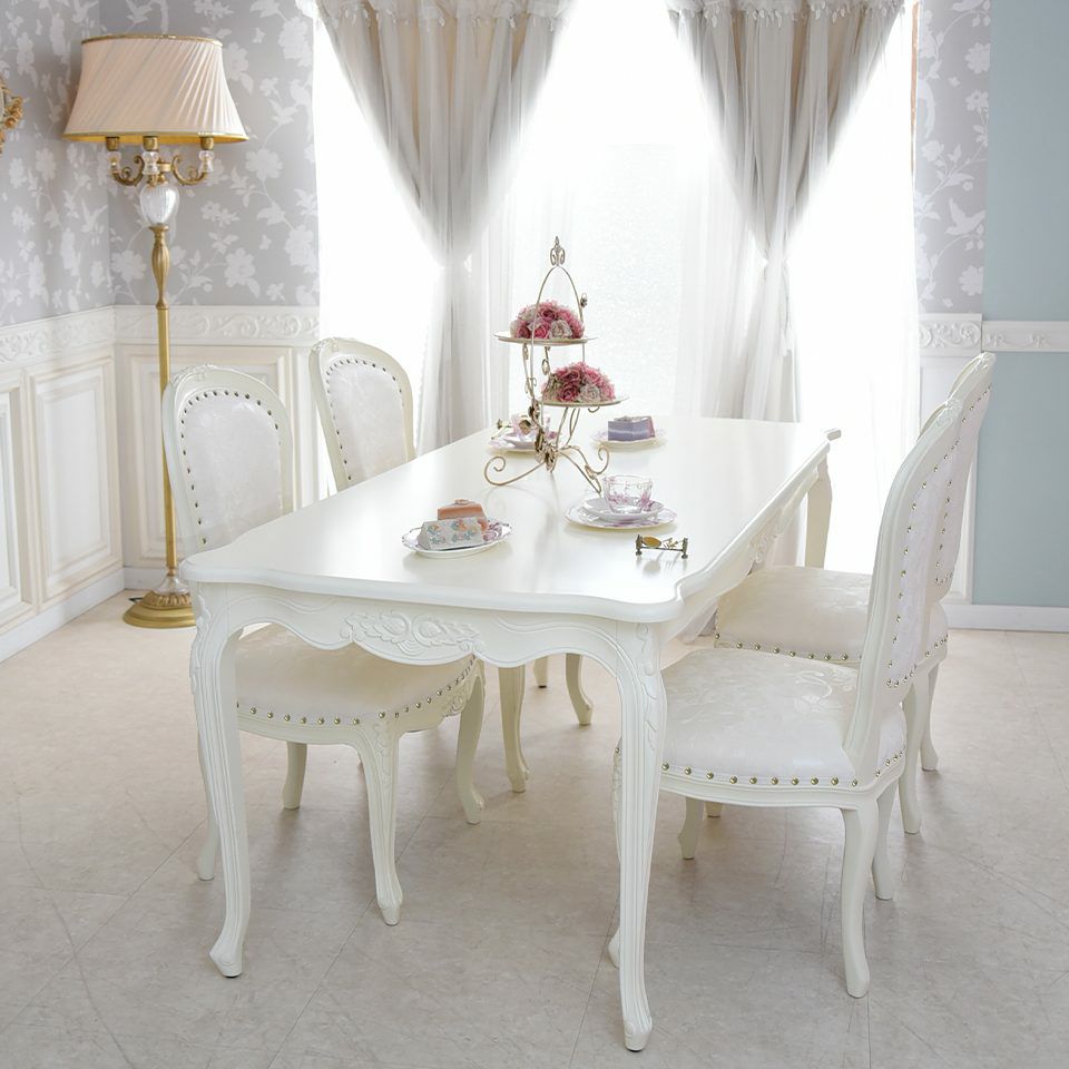 アンリヴェルデ ダイニングセット5P 4人掛け アイボリー 幅175cm 画像1