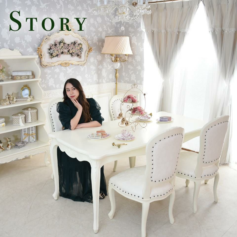 アンリヴェルデ ダイニングセット5P 4人掛け アイボリー 幅175cm 画像5