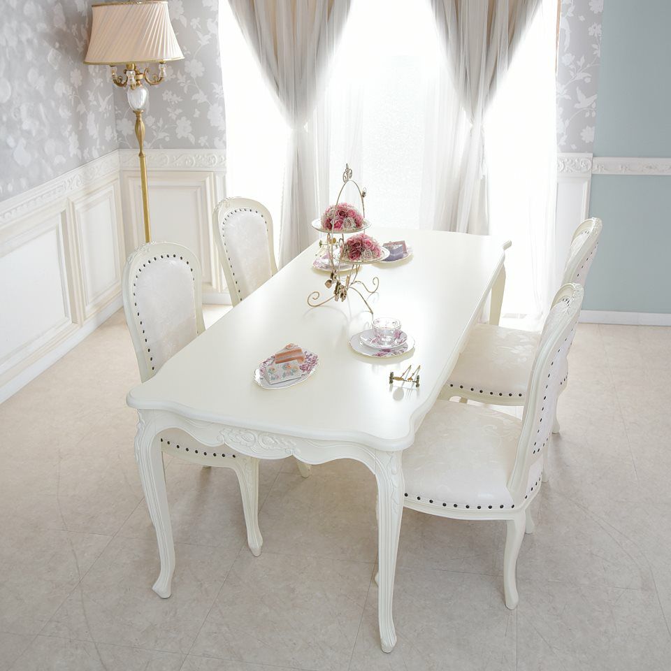 アンリヴェルデ ダイニングセット5P 4人掛け アイボリー 幅175cm 画像12