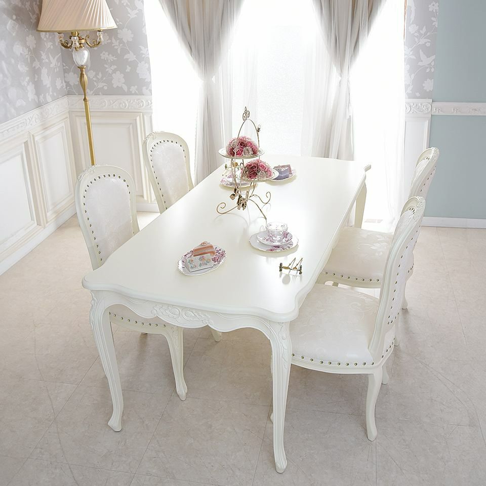 アンリヴェルデ ダイニングセット5P 4人掛け アイボリー 幅175cm 画像12