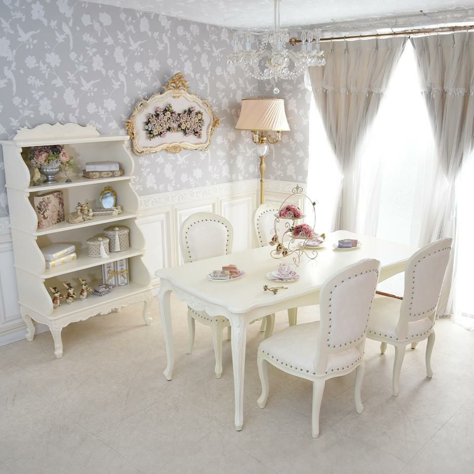 アンリヴェルデ ダイニングセット5P 4人掛け アイボリー 幅175cm 画像14