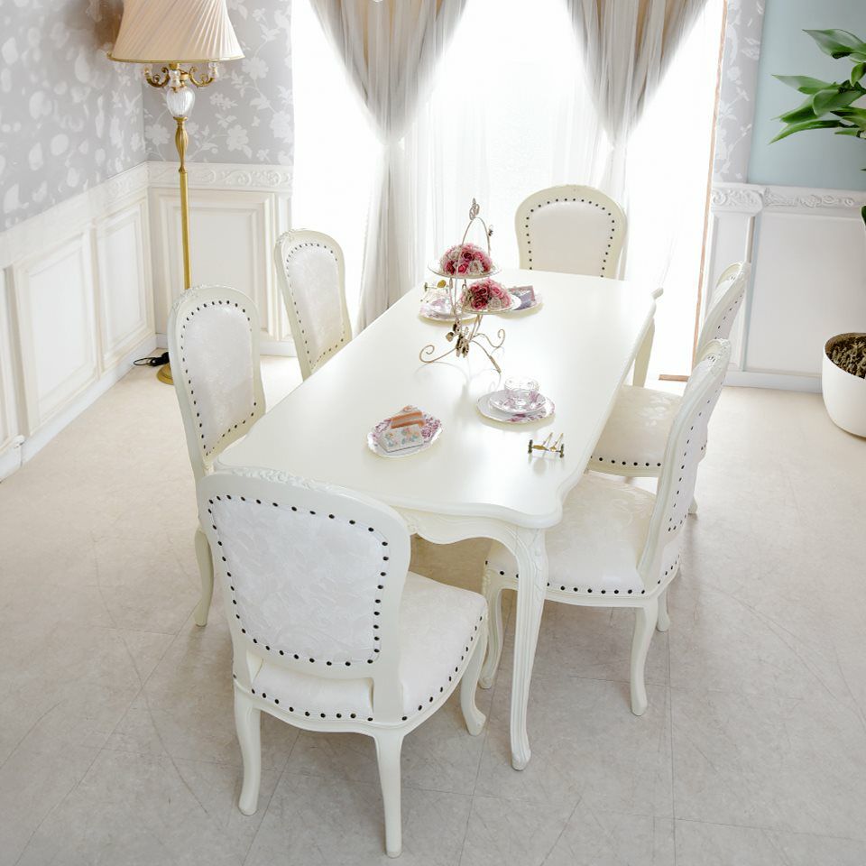 アンリヴェルデ ダイニングセット7P 6人掛け アイボリー 幅175cm 画像12