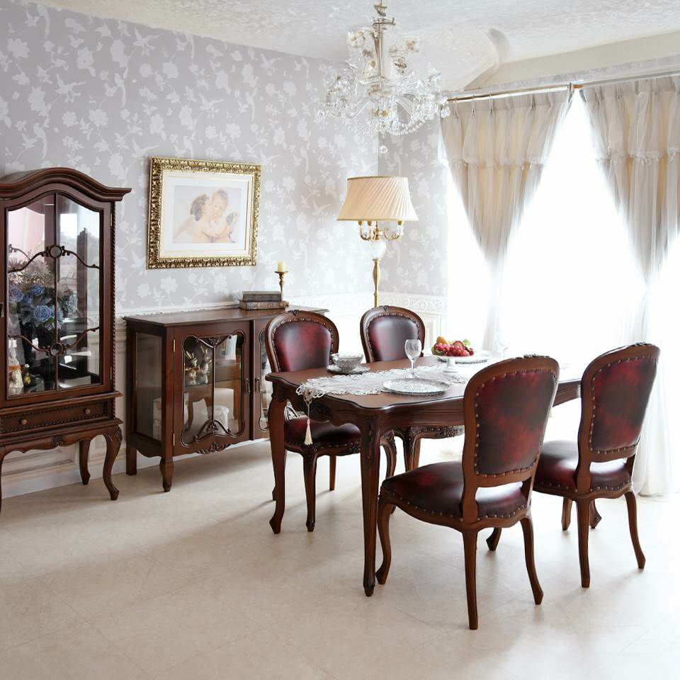 アンリヴェルデ ダイニングセット5P 4人掛け ブラウン ワイン 幅145cm 画像1