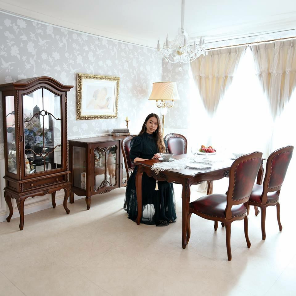 アンリヴェルデ ダイニングセット5P 4人掛け ブラウン ワイン 幅145cm 画像2