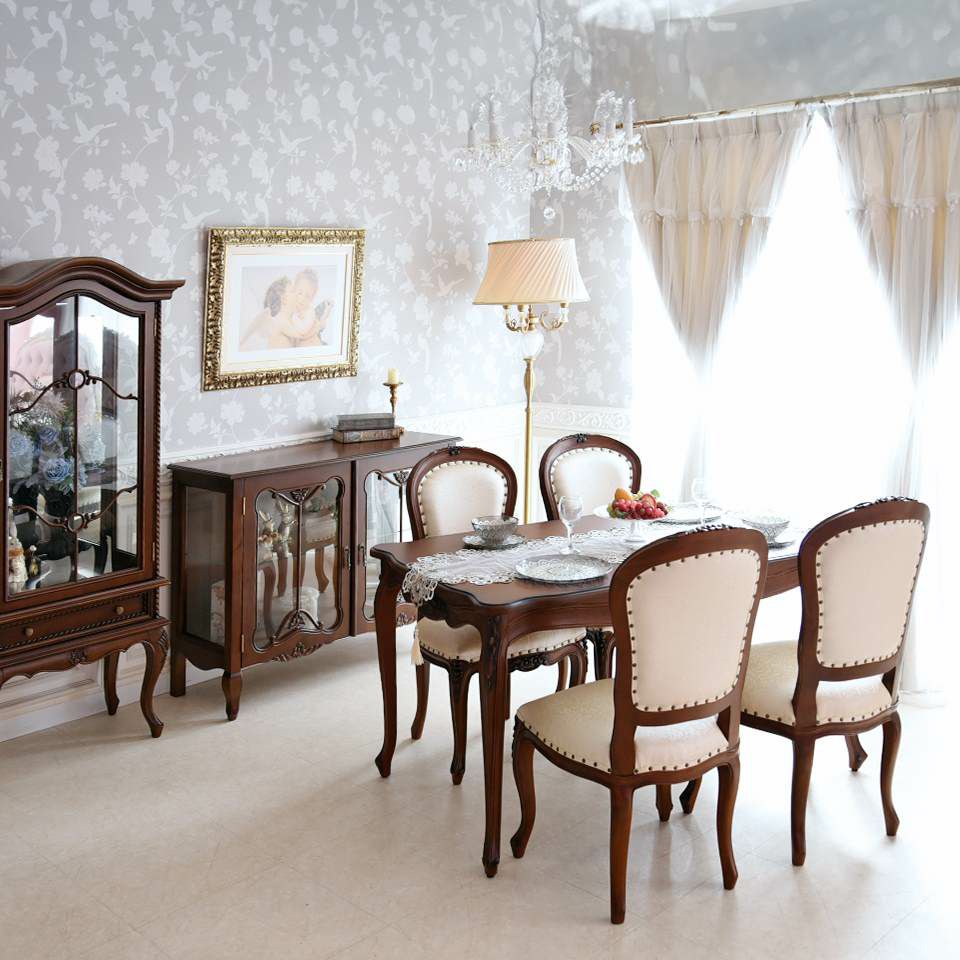 アンリヴェルデ ダイニングセット5P 4人掛け ブラウン アイボリー 幅145cm 画像1