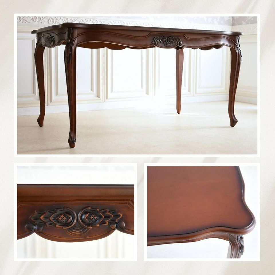 アンリヴェルデ ダイニングセット5P 4人掛け ブラウン アイボリー 幅145cm 画像7