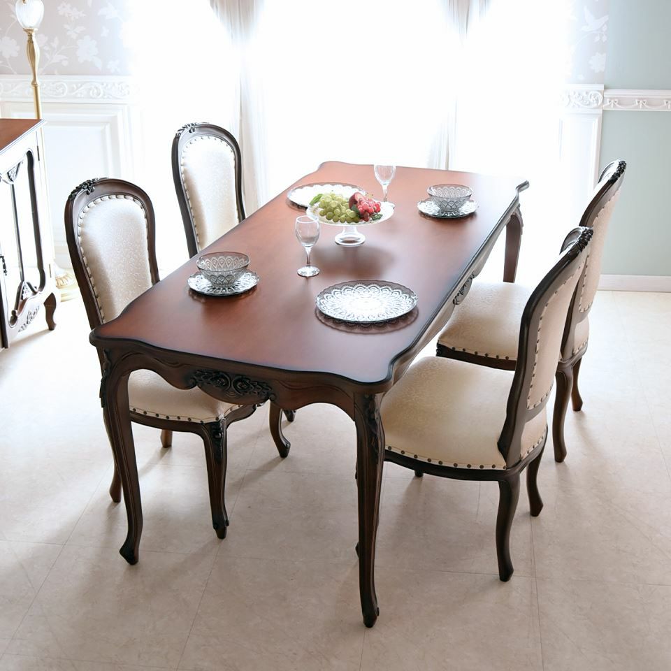 アンリヴェルデ ダイニングセット5P 4人掛け ブラウン アイボリー 幅175cm 画像12